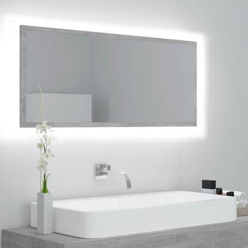 vidaXL Badkamerspiegel LED 100x8,5x37 cm acryl betongrijs, Verzenden