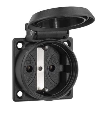 ABL Inbuilt Machine Outlet IP54 Black 50x50mm - 1561-000, Verzenden, Nieuw