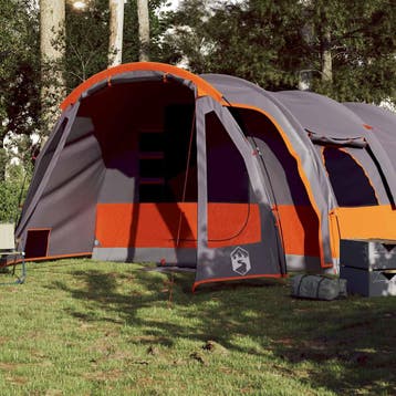 vidaXL Tunneltent 8-persoons waterdicht grijs en oranje, Verzenden, Nieuw