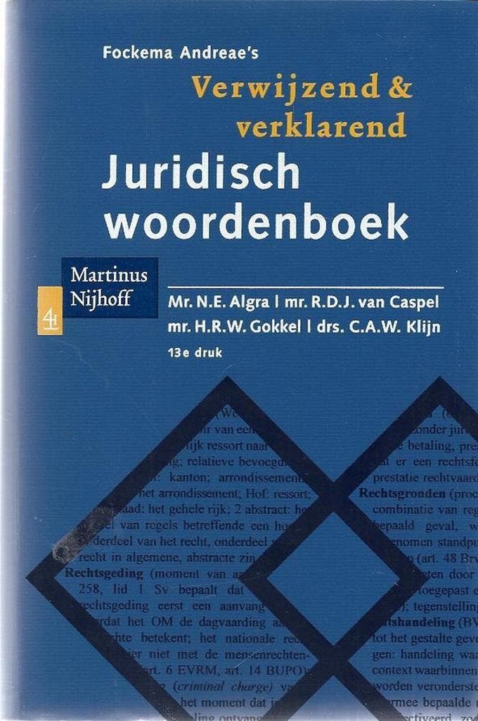 Juridisch woordenboek 9789068905830 N.E. Algra, Livres, Dictionnaires, Envoi