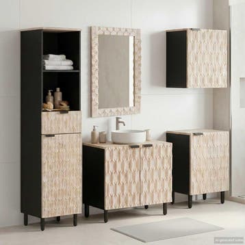vidaXL Badkamer Sets 5 pcs Witte Was Afwerking Massief Mango, Verzenden, Nieuw