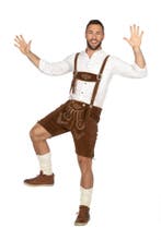 Bruine Lederhose Heren Kort, Verzenden, Nieuw