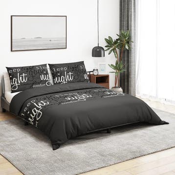 vidaXL Dekbedovertrekset 200x200 cm katoen zwart, Verzenden, Nieuw