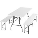 tectake Campingtafelset Panja wit opvouwbaar - wit, Verzenden