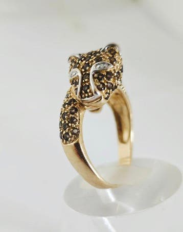 Zonder minimumprijs - Ring - 8 karaat Geel goud - Edelstenen, Nieuw