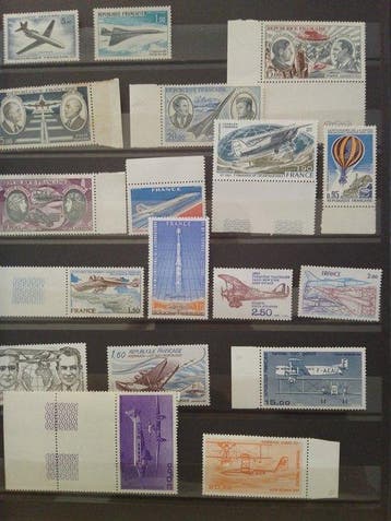 Frankrijk 1960/2017 - Lot zegels Frankrijk luchtpost MNH met, Gestempeld