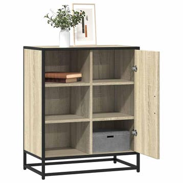 vidaXL Dressoir 62x35x76 cm bewerkt hout sonoma eikenkleurig, Verzenden