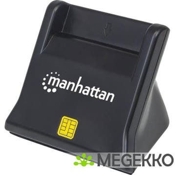Manhattan 102025 USB 2.0 Zwart smart card reader, Verzenden, Nieuw