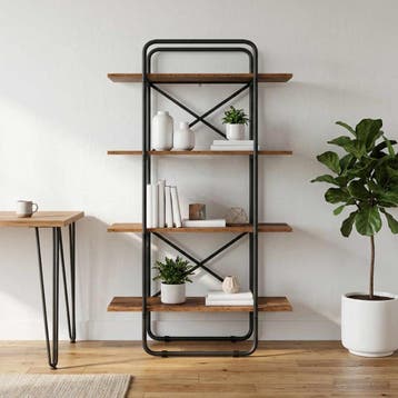 vidaXL Boekenplank 4-laags 60 x 35 x 140 cm PB Eikenhout, Huis en Inrichting, Verzenden, Nieuw
