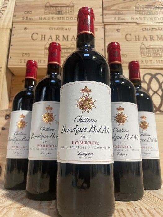 2011 Château Bonalgue Bel Air - Pomerol - 6 Flessen (0.75, Verzamelen, Wijnen
