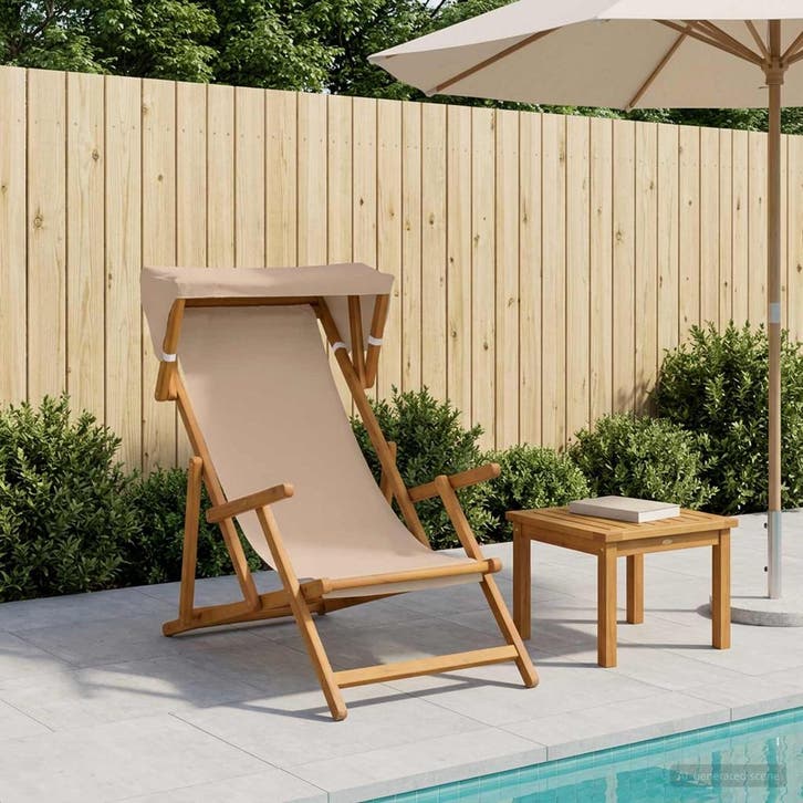 vidaXL Ligstoel 3 Positie massief eucalyptushout Taupe, Tuin en Terras, Ligbedden, Nieuw, Verzenden