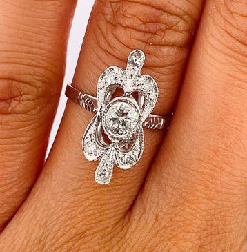 Zonder minimumprijs - Ring Platina Diamant (Natuurlijk) -