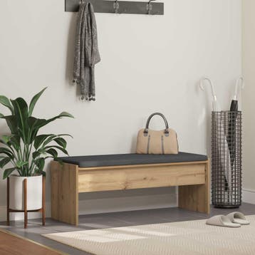vidaXL Schoenbank met kussen Artisanaal eiken 103 x 38 x 40, Verzenden, Nieuw