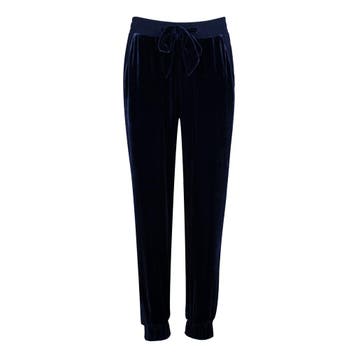 Pinko • donkerblauwe fluwelen broek • 34 (IT40), Kleding | Dames, Pinko, Maat 42/44 (L), Nieuw, Verzenden