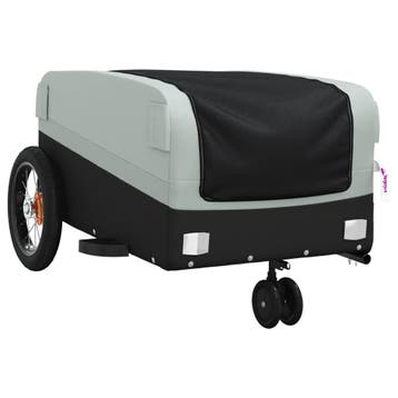 vidaXL Fietskar met wiel met opslag Grijs S Oxford polyester, Verzenden