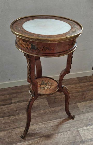 Napoleon III / Louis-seize - Table - Bois - Guéridon avec