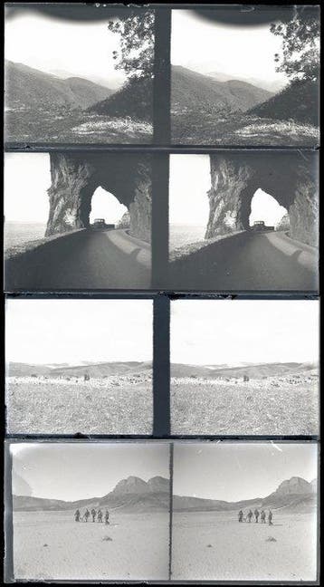 Photographe - Lot de 16 négatifs stéréoscopiques originaux