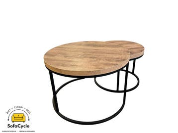 Salontafels set van 2 bruin – overstock, Verzenden, Nieuw