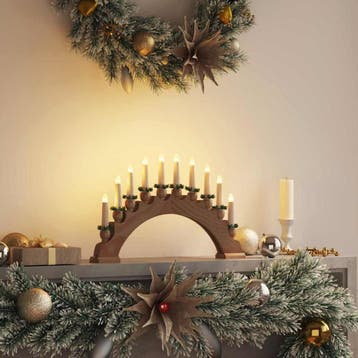 vidaXL Kerst Kaarsenboog met 10 LED Kaarsen LEDs Warmwit, Divers, Verzenden