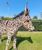 Large donkey flower basket - Figurine - Ezel - Fer