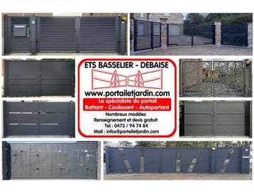 Portail coulissant ou autoportant et barrière double battant, Neuf