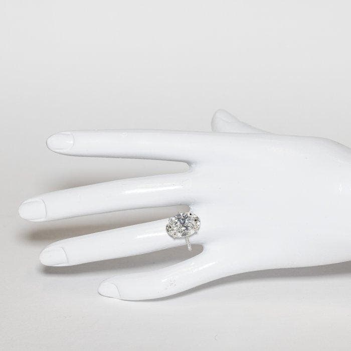 Zonder minimumprijs - Statement ring - 14 karaat Witgoud -, Handtassen en Accessoires, Antieke sieraden