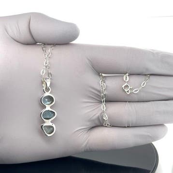 Zilver - Halsketting - Natuurlijke aquamarijn, Verzamelen