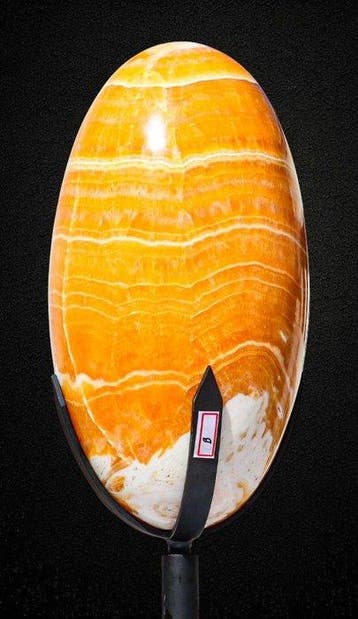 Grote 28,3 kg gestreepte gele calciet lingam - 41 cm -