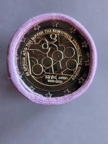 Cyprus. 2 Euro 2023 Central Bank (25 coins) in roll