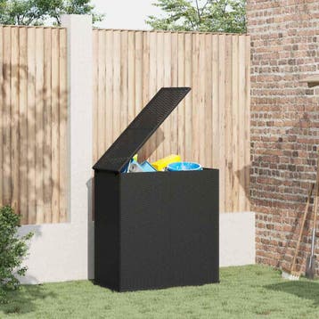 vidaXL Tuinbox 100x49x103,5 cm polyetheen rattan zwart, Verzenden