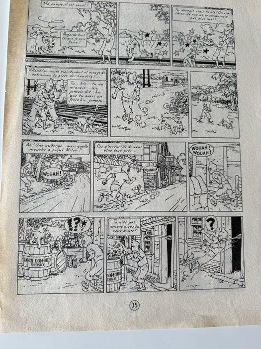 Tintin - L’île noire - page 36 en édition alternée avec, Livres, BD