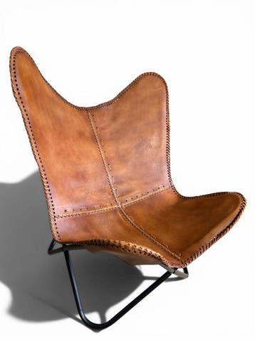 Fauteuil - chaise papillon - Cuir, Métal - Chaise papillon -, Antiquités & Art