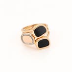 Ring - 18 karaat Roségoud Onyx - Diamant - Robijn, Nieuw