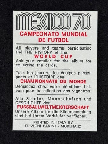 1970 Panini Mexico 70 World Cup, - Italy: Enrico Albertosi -, Nieuw