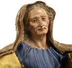 sculptuur, Sant’Anna con Maria bambina - 34 cm - Aardewerk,, Antiek en Kunst