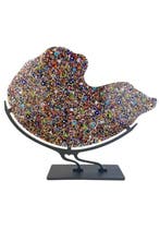 Made Murano Glass - Sculpture, Piastra Murrina Multicolore, Antiek en Kunst