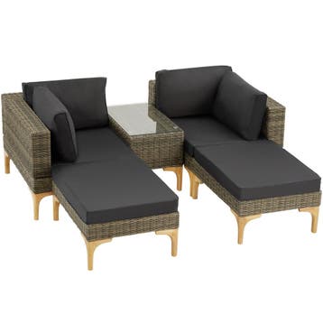 tectake Rotanlounge met aluminium frame Bellaria - natuur, Verzenden, Nieuw