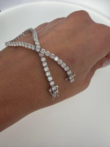 Armband - 14 karaat Witgoud - 7.02ct. tw. Diamant