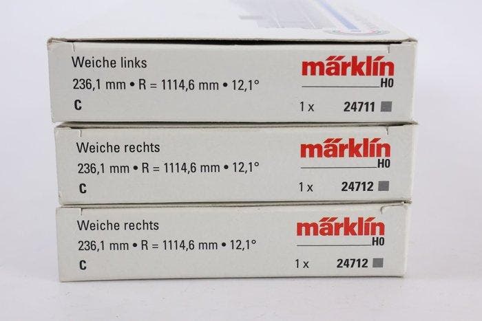 Märklin H0 - 24711/24712 - Modeltreinsporen (3) - Drie, Hobby en Vrije tijd, Modeltreinen | H0