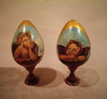 Paar kleine hoeren (2) - Antiek - Hout - 1980-1990