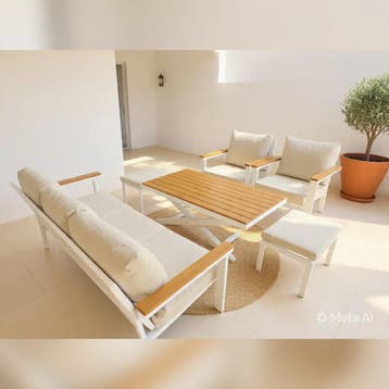 Luxe Loungeset aluminium met weersbestendige kussens 195x..., Ophalen of Verzenden, Nieuw