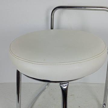 Kruk - Verchroomd staal, met vinyl beklede zitting - Stoel