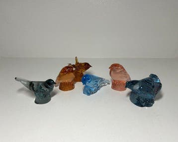 Kosta Boda - Beeldje - Set of 6 figurines Birds Kosta Boda, Antiek en Kunst