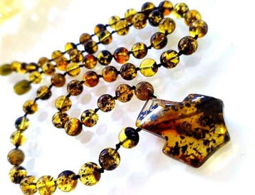 Amber Vintage barnsteen hangerketting Hanger Amulet Vrouwen