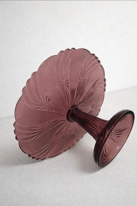 Val Saint Lambert - Taartstandaard - Verre pressé -, Antiquités & Art, Antiquités | Verre & Cristal