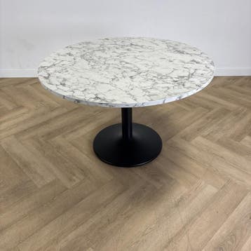 ronde vergadertafel / eetkamertafel Ø 120 cm, zwart - marmer, Gebruikt, Bureau