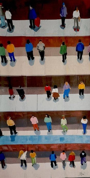 Giorgio Stocco - people a 32- opera unica, Antiek en Kunst, Kunst | Schilderijen | Modern
