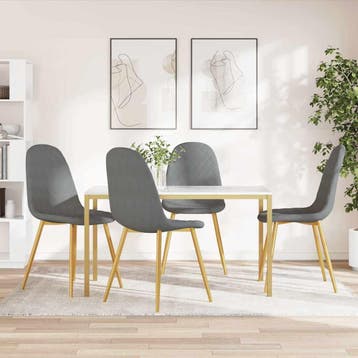 vidaXL Eetkamerstoelen 4 st fluweel lichtgrijs, Verzenden, Nieuw