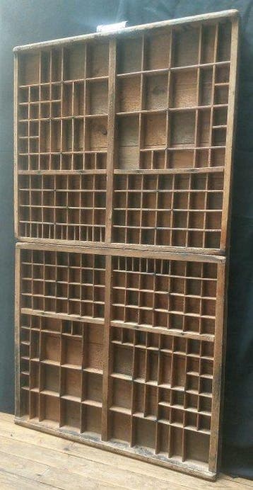 Wandrek - Hout, Metaal - Groot dubbel vak