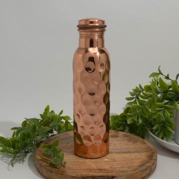 Puur koperen waterfles diamond polished ± 950 ml (zware, Ophalen of Verzenden, Nieuw